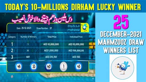 mahzooz today result|mahzooz winner today.
